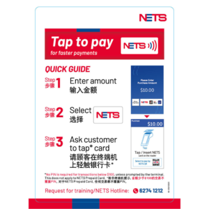 Cashier Quick Guide for Contactless Payments - Stick-on Decal